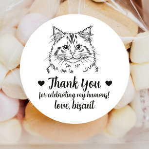 Custom Cat Wedding Favour Stickers