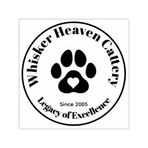 Custom Cattery Business Stamp 