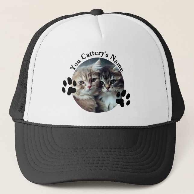 Custom Cattery Owner Trucker Hat – Personalised  (Front)