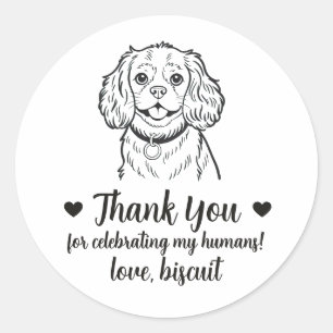 Custom Cavalier Spaniel Dog Wedding Favour Sticker
