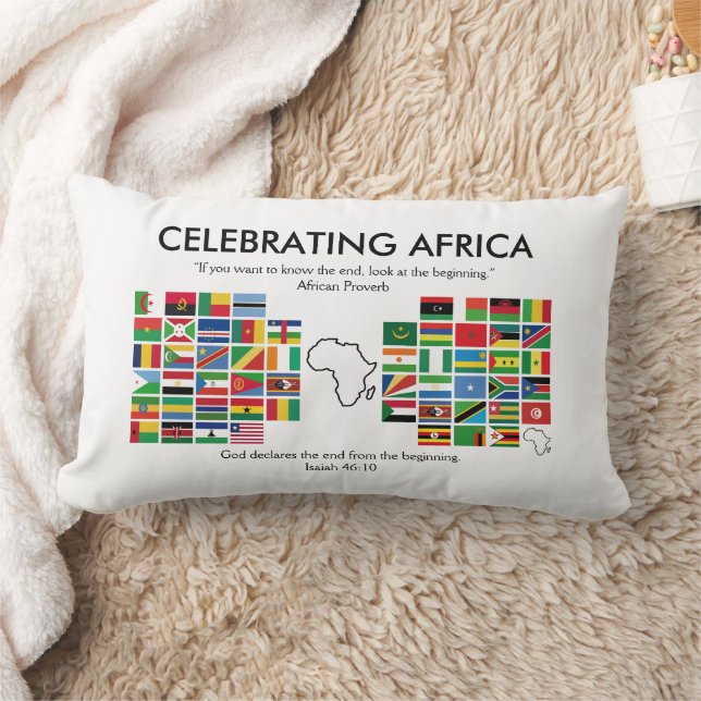 Custom CELEBRATING AFRICA Flags Lumbar Cushion (Blanket)