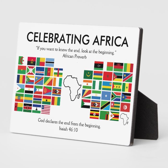 Custom CELEBRATING AFRICA Flags Plaque (Side)
