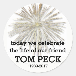 custom celebration of life stickers personalise