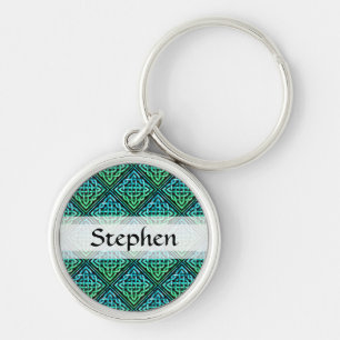 Custom Celtic Knot - Blue Green Round Keychain