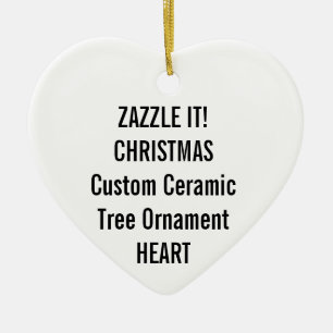 Custom Ceramic HEART Christmas Tree Ornament