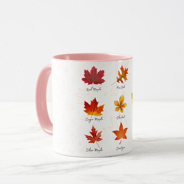 Custom Ceramic Mug, Autumn Leaves for Home Decor Mug (Front Left)