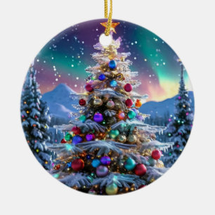 Custom Ceramic Round Christmas Ornament