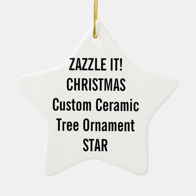 Custom Ceramic STAR Christmas Tree Ornament (Front)