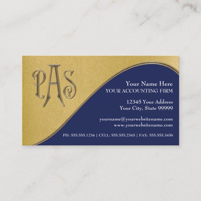 Custom Certified Public Accountant Business Taxes Business Card (Front)