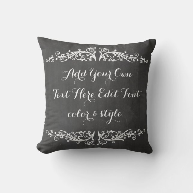 Custom Chalkboard motivational quote Cushion (Front)