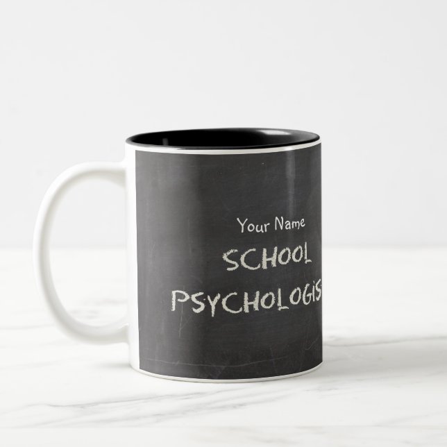 Custom Chalkboard School Psychologist's Mug (Left)