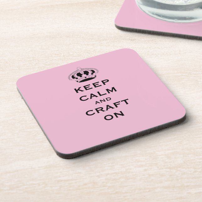 Custom Change CRAFT, Pink, Keep Calm 6 Coaster (Left Side)