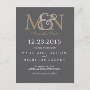 Custom charcoal modern wedding save the date
