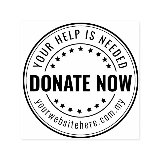 Custom Charity & Donation Self Inking Rubber Stamp (Design)