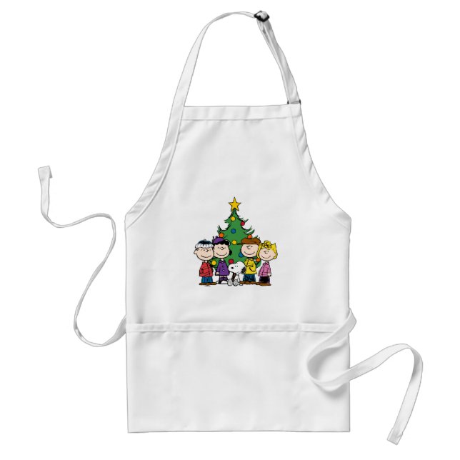 Custom Charlie Brown and Friends Winter Birthday Standard Apron (Front)