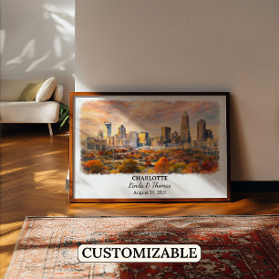 Custom Charlotte Wall Art, North Carolina Poster