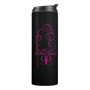 Custom "Charms" Black with hot pink CC logo Thermal Tumbler