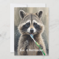 Custom Check up Reminder Dentist Fun Raccoon