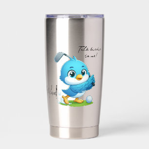 Custom Cheeky Golf Bird Cartoon Insulated Tumbler
