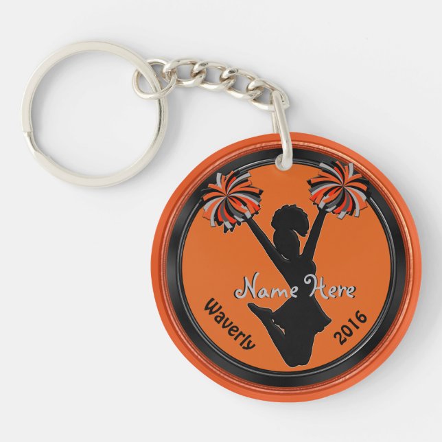 Custom Cheer Keychains with 4 Text Boxes YOUR TEXT (Front)