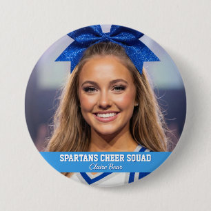 Custom Cheerleader Photo Button Spirit Cheer Pin