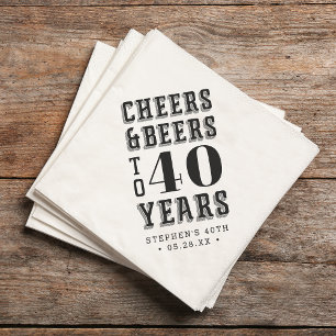 Custom Cheers & Beers Milestone Birthday Napkin