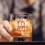 Custom Cheers to 40 Years | Any Milestone Birthday<br><div class="desc">Commemorate a special birthday with these awesome personalised party favour glasses. Design features "cheers to XX years" in white lettering; example shown for a 40th birthday. Add the occasion and date beneath for a unique birthday party keepsake.</div>