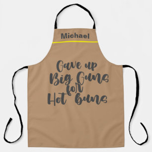 Custom Chef Name Personalised Big Guns Hot Buns  Apron