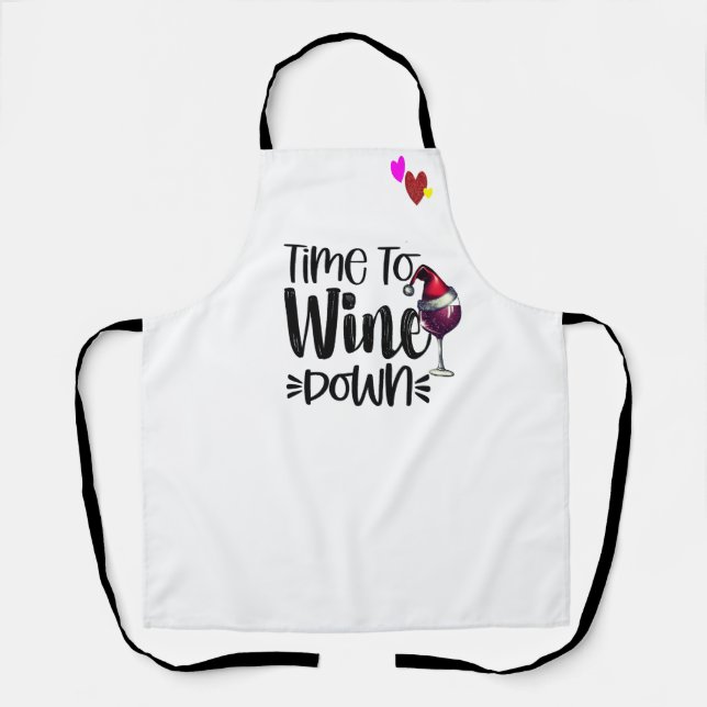 Custom Chef Wine Wind Down Personalised Christmas Apron (Front)
