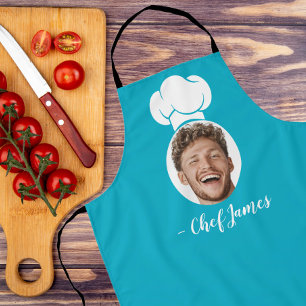 Custom Chef with Photo & Name Cooking Gift Blue Apron