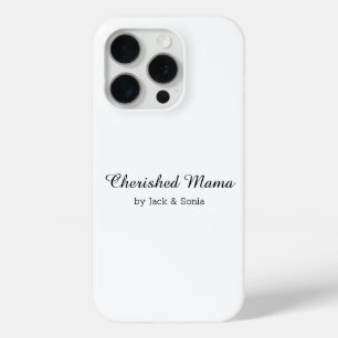 Custom Cherished Mama, Kids Name, Modern Mum, iPhone 15 Pro Case