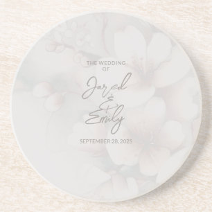 Custom Cherry Blossom Wedding Coaster