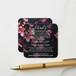 Custom Cherry Blossoms Details Enclosure Card