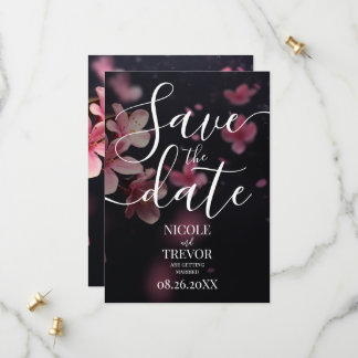 Custom Cherry Blossoms Wedding Save The Date