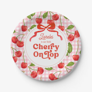 Custom Cherry on Top Birthday Plates