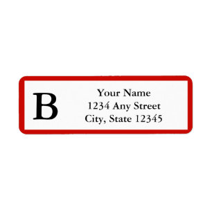 Custom Cherry Red Monogrammed Return Address Label