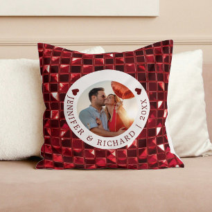 Custom Cherry Valentine's Day with Photo & Text Cushion