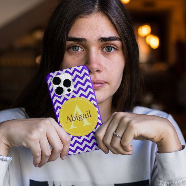 Custom Chevron Lavender Lilac Yellow Case-Mate iPhone Case (Creator Uploaded)