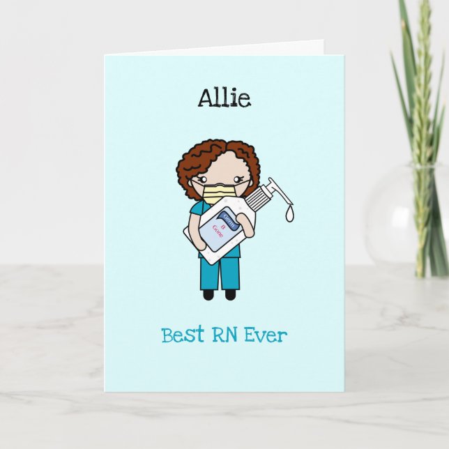 Custom Chibi Health Care Professional Thank You Card (Front)