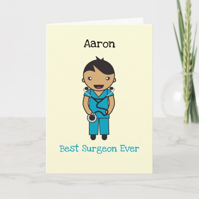 Custom Chibi Hospital Worker Thank You Card (Front)