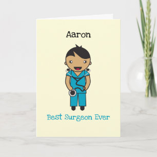 Custom Chibi Hospital Worker Thank You Card