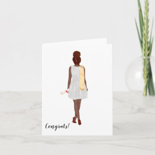 Custom Chic African-American College Graduation   Card
