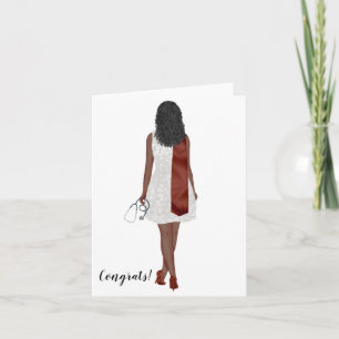 Custom Chic African-American Nursing Graduation   Card