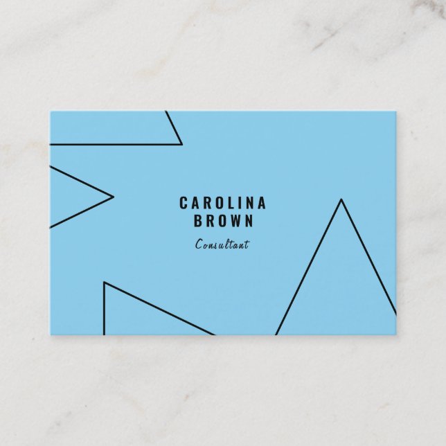 Custom Chic Geometric Blue Business Card (Front)