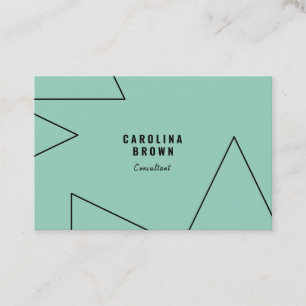 Custom Chic Geometric Light Teal Business Card