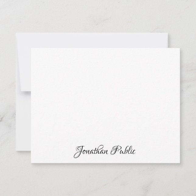 Custom Chic Hand Script Text Simple Personalised Card (Front)