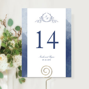 Custom, Chic Monogram Navy Blue Wedding