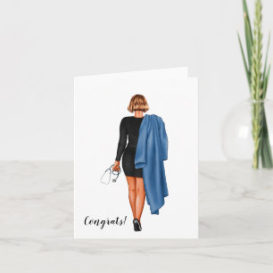 Custom Chic Nursing Graduation (Red hair)  Card