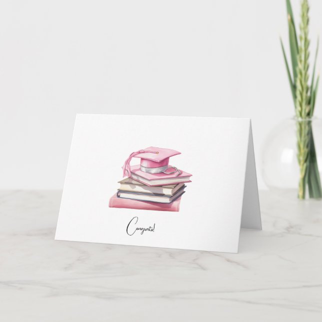 Custom Chic Pink Nurse Graduation Card (Front)