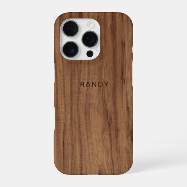Custom Chic Retro Stylish Woodgrain Effect  iPhone Case (Back)